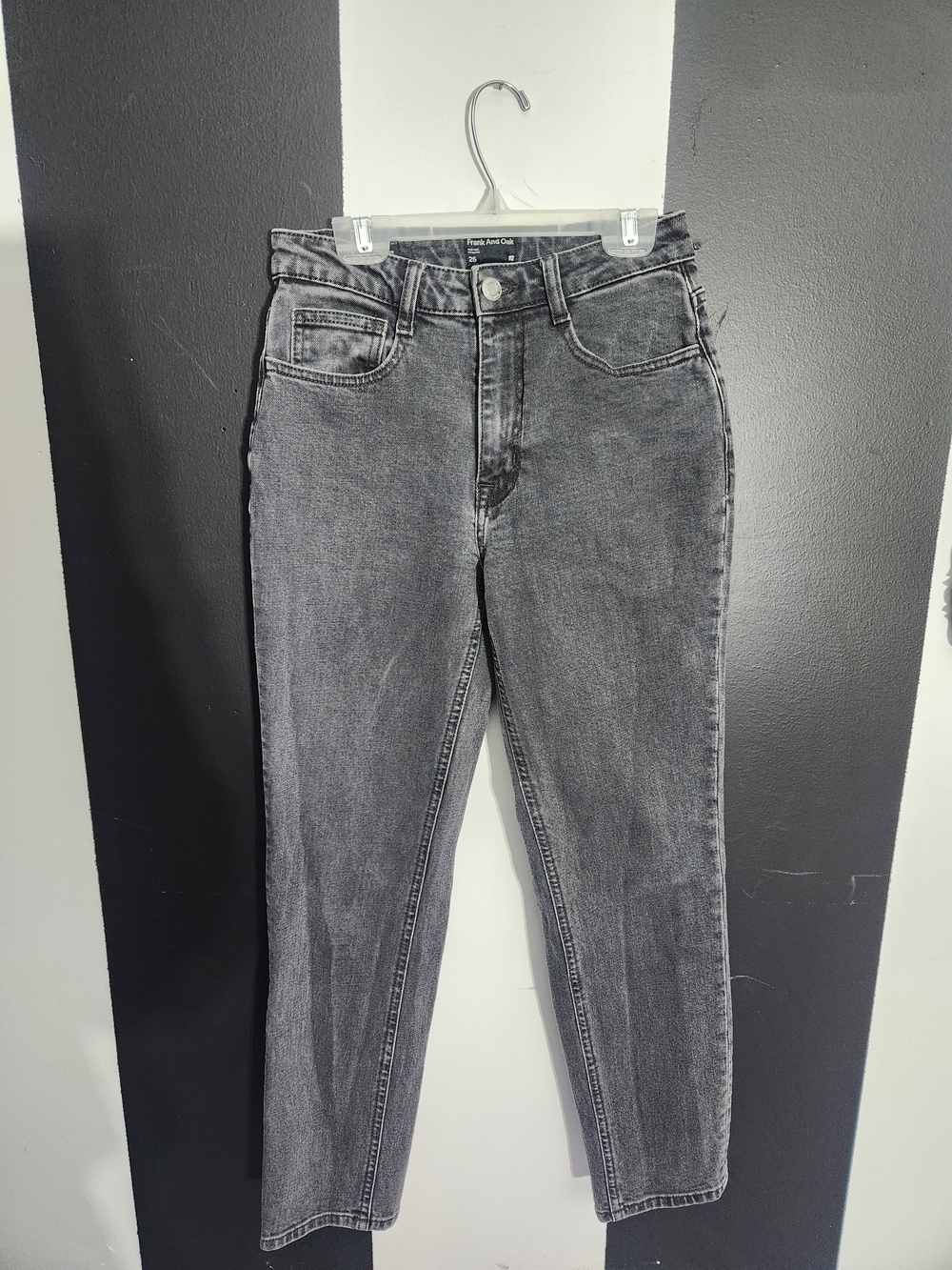 Frank & Oak High-Rise Washed Gray Jeans